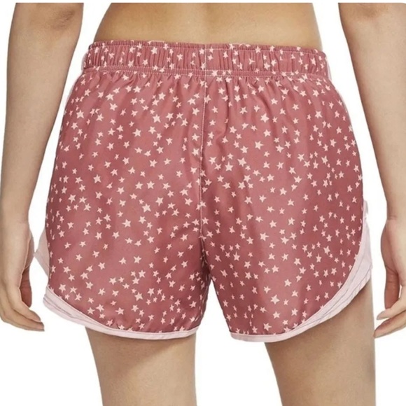 Nike Tempo Dri-Fit size 1X mauve w pink stars & trim 3” athletic running shorts - Picture 2 of 16